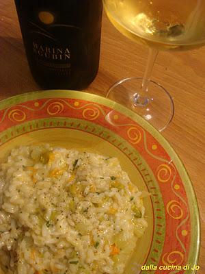 Risotto al profumo di mare e fiori di zucca