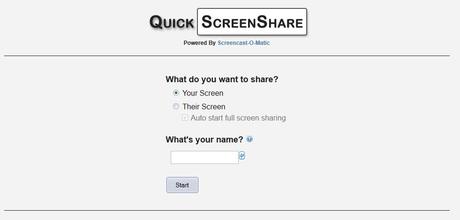 Condividere lo schermo del computer con utenti remoti: Quick Screen Share