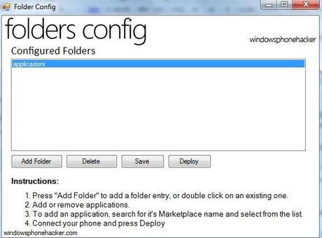 Folder Config v1.0 – creare cartelle su Windows Phone