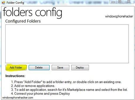 Folder Config v1.0 – creare cartelle su Windows Phone