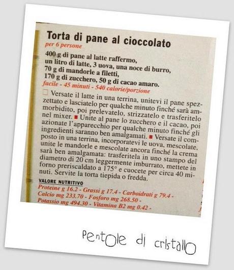 La torta di pane al cioccolato