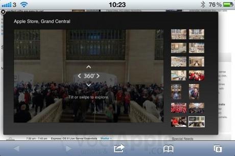 Persa l’inaugurazione dell’Apple Store Grand Central, nessun problema Apple la ripropone a 360 gradi su iOS