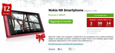 Nokia N9 16 GB a 469 Euro su Expansys.it