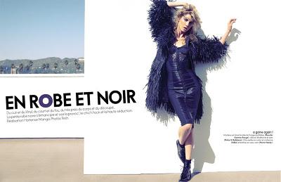 Angela Lindvall in Dolce & Gabbana su Elle France dicembre 2011