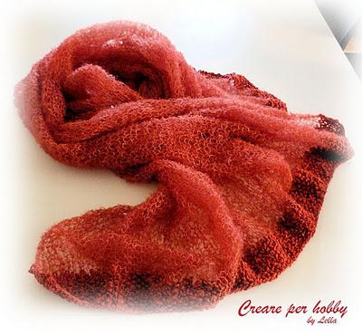 Stola in seta ai ferri finita