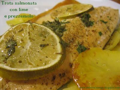 Filetto di trota Astro del Trentino al forno con lime e patate