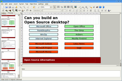 KPresenter è l'applicazione di punta del progetto KDE per creare in pochi minuti presentazioni degne di nota.