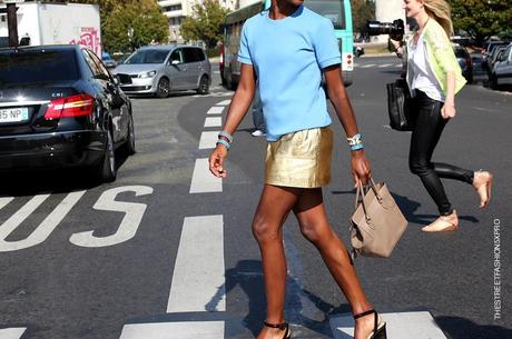 In the Street...Gold + Light Blue