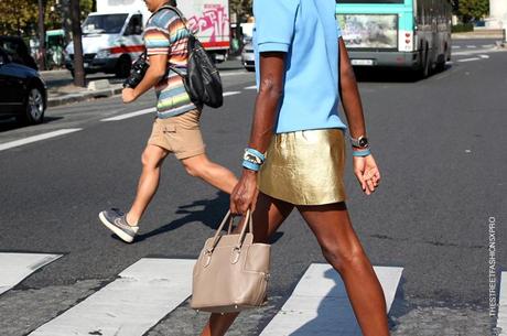 In the Street...Gold + Light Blue