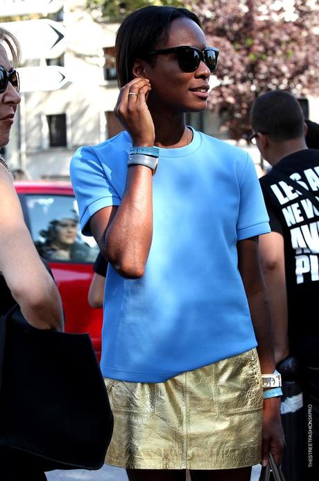 In the Street...Gold + Light Blue