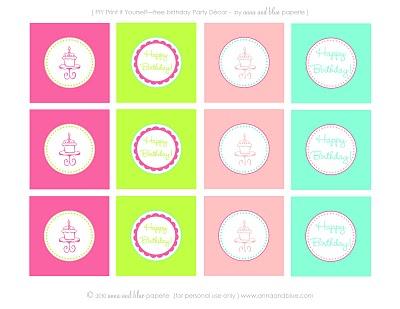 Decorazioni - free printables per compleanno