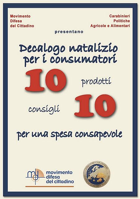 Dieci consigli per dieci prodotti: Carabinieri e Movimento Difesa Cittadino presentano il decalogo.