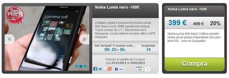 Nokia Lumia nero a 399€ su Groupalia