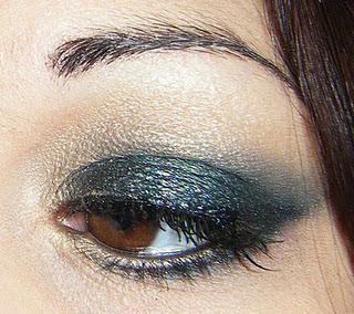 easy Xmas Party makeup in green -trucco facile feste di Natale