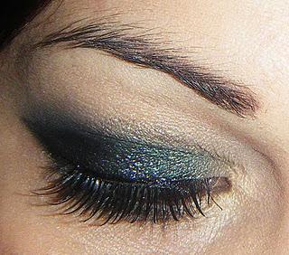 easy Xmas Party makeup in green -trucco facile feste di Natale