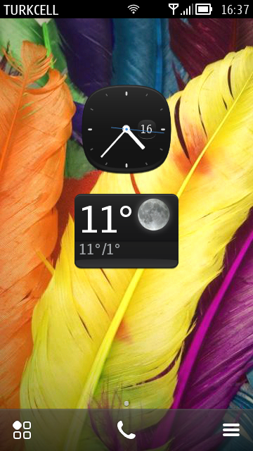 Il widget Meteo del Nokia E6 su Symbian Belle