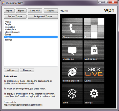 Themes for WP7: Personalizzare Windows Phone