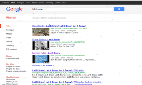 Con “Let it snow” Google vi fa nevicare nel pc