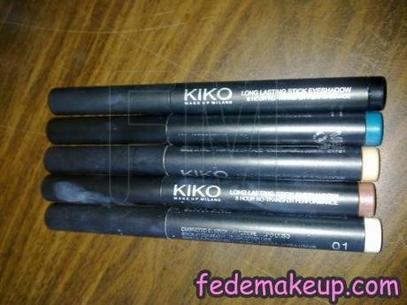 Review KIKO Long Lasting Stick Eyeshadow n.01, 05, 07, 11 e 20