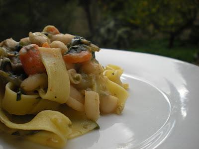 Fettuccine con le Bietole in crema di Cannellini