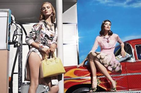 On the Set of a Gas Station for PRADA SS12 Ad Campaign