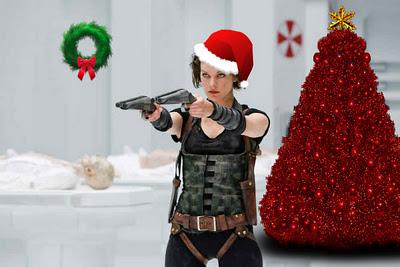 Gli auguri di Natale da Milla Jovovich sul set di Resident Evil: Retribution