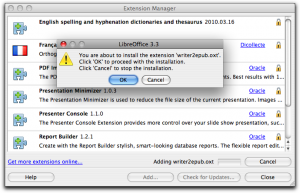 libreoffice e l'estensione writer2epub