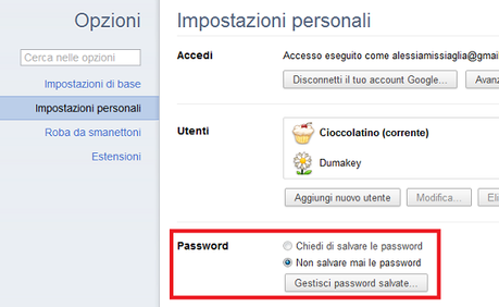 password google Ottimizzare al massimo la Privacy su Google Chrome