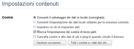 cookie google Ottimizzare al massimo la Privacy su Google Chrome