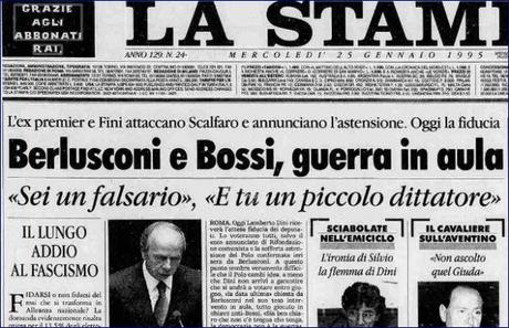 Calderoli grida al ‘golpe’ di Monti ma nel 1995 sosteneva un governo tecnico assieme a Sinistra e Centro…