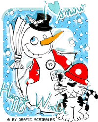 Irresistibilmente...amo i gatti e la neve...free clipart