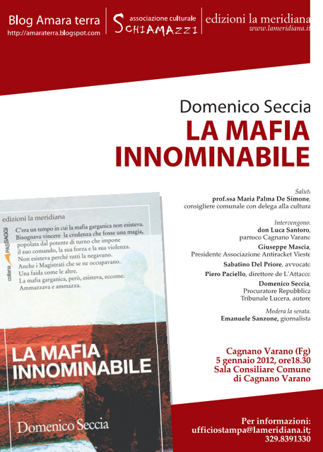 Amara terra mia in collaborazione con Schiamazzi presenta il libro 