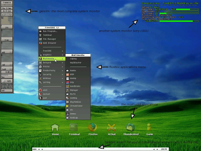 Fluxbox window manager leggero totalmente opensource con un elevato grado di personalizzabilità.