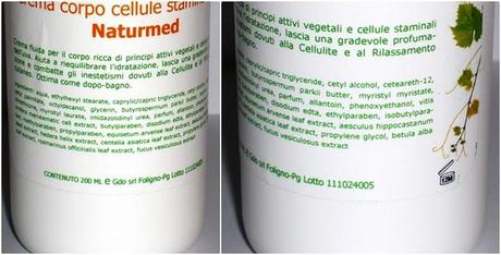 Crema corpo alle Cellule Staminali dell'uva NATURMED