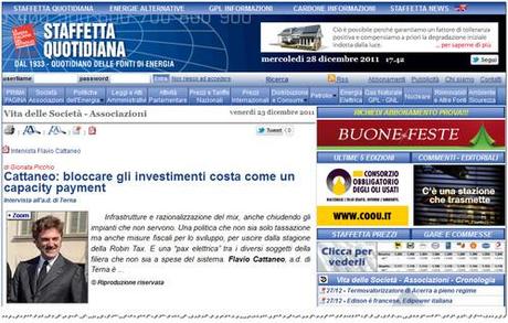 Staffetta Quotidiana. Cattaneo: bloccare gli investimenti costa come un capacity payment