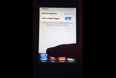 Zephyr swipe l’App del Nokia N9 sull’iPhone jailbroken