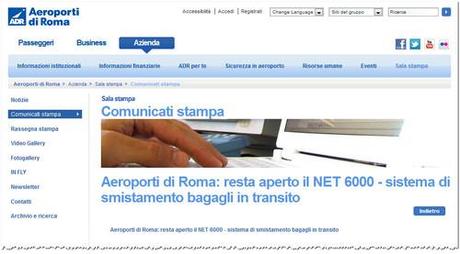 Fabrizio Palenzona (Adr): Resta aperto il servizio bagagli Net 6000