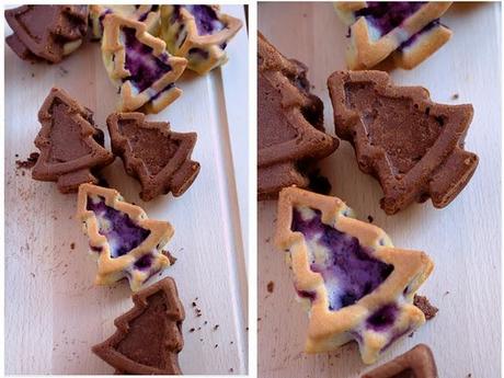 Abeti di torta margherita:terapia dolce anti-feste al sapore di cacao, mandorle, noci e mirtilli neri.