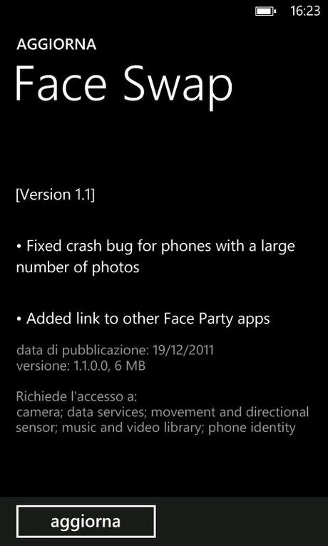 Update: Face Swap v.1.1 per Windows Phone