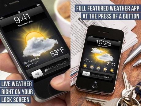 Lock Screen Weather : Previsioni del tempo su iPhone e iPod touch