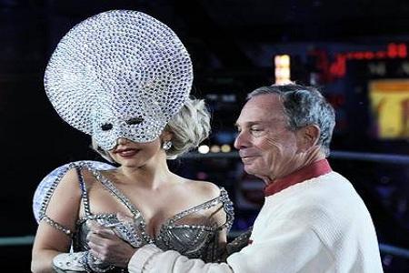 Capodanno 2012 Lady Gaga a Time Square NY N.Y. 2011 2012, New Years Eve Times Square: Lady Gaga e Mayor Bloomberg 