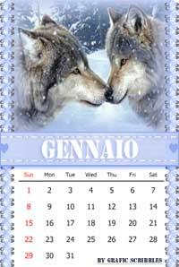 Calendario mese Gennaio - Animali Polari - Free Download