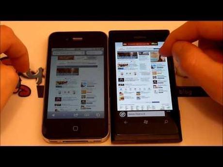 Nokia Lumia 800 Vs iPhone 4S : Velocità Web Browser – Video confronto