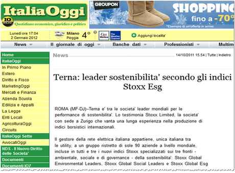 Flavio Cattaneo: Sostenibilità STOXX Terna leader secondo gli indici mondiali