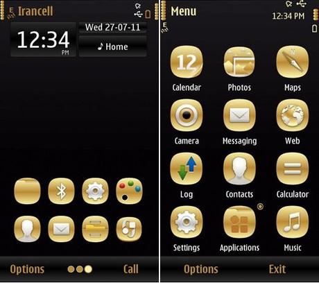 Symbian Theme : Anna Black Gold per smartphone Nokia