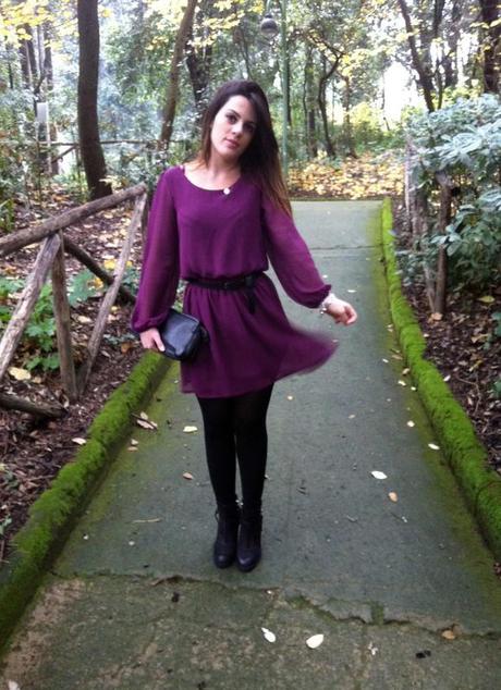 An aubergine dress
