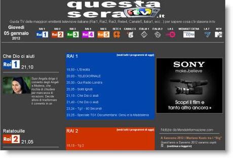 questaseraintv Cosa cè questa sera in Tv?
