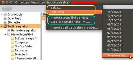 Firefox Segnalibri 2 Ubuntu