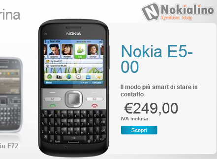 E’da oggi disponibile su Nokia Online Shop il nuovo Nokia E5