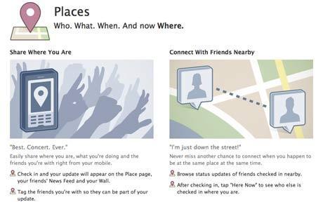 Facebook Places per la geolocalizzazione